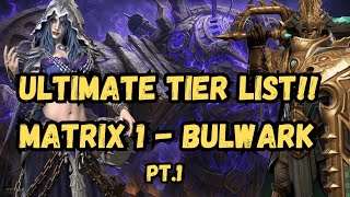 ULTIMATE Bulwark MATRIX 1 TIER LIST | Magic Form | Part 1 | Watcher of Realms