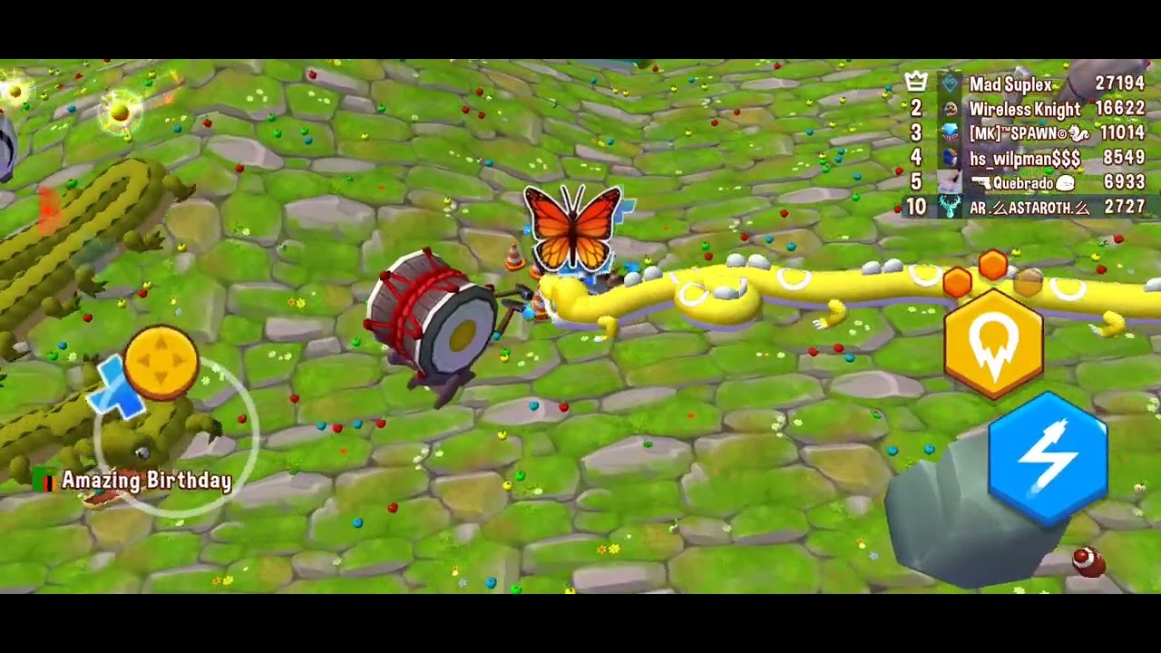 Snake rivals Gameplay cobra amarela recebendo o troco pelo seus atos.