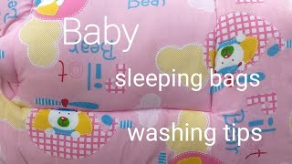 Washing of baby sleeping bags