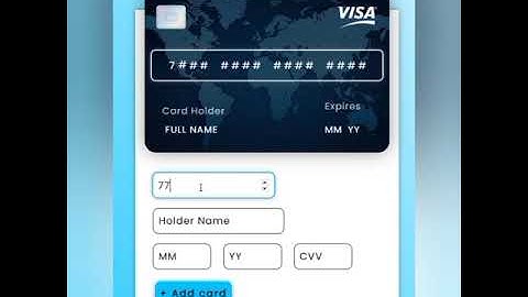 credit card / atm card filling form design made by using html css js only