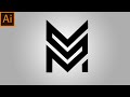 How to make m design logo | adobe illustrator | easy for beginners | shape builder