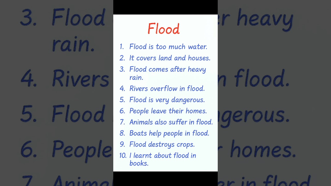 10 Lines on Flood | Natural Disaster Essay for Kid