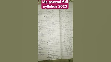 mp patwari full new syllabus in Hindi 2023 ( with change)👍❣️