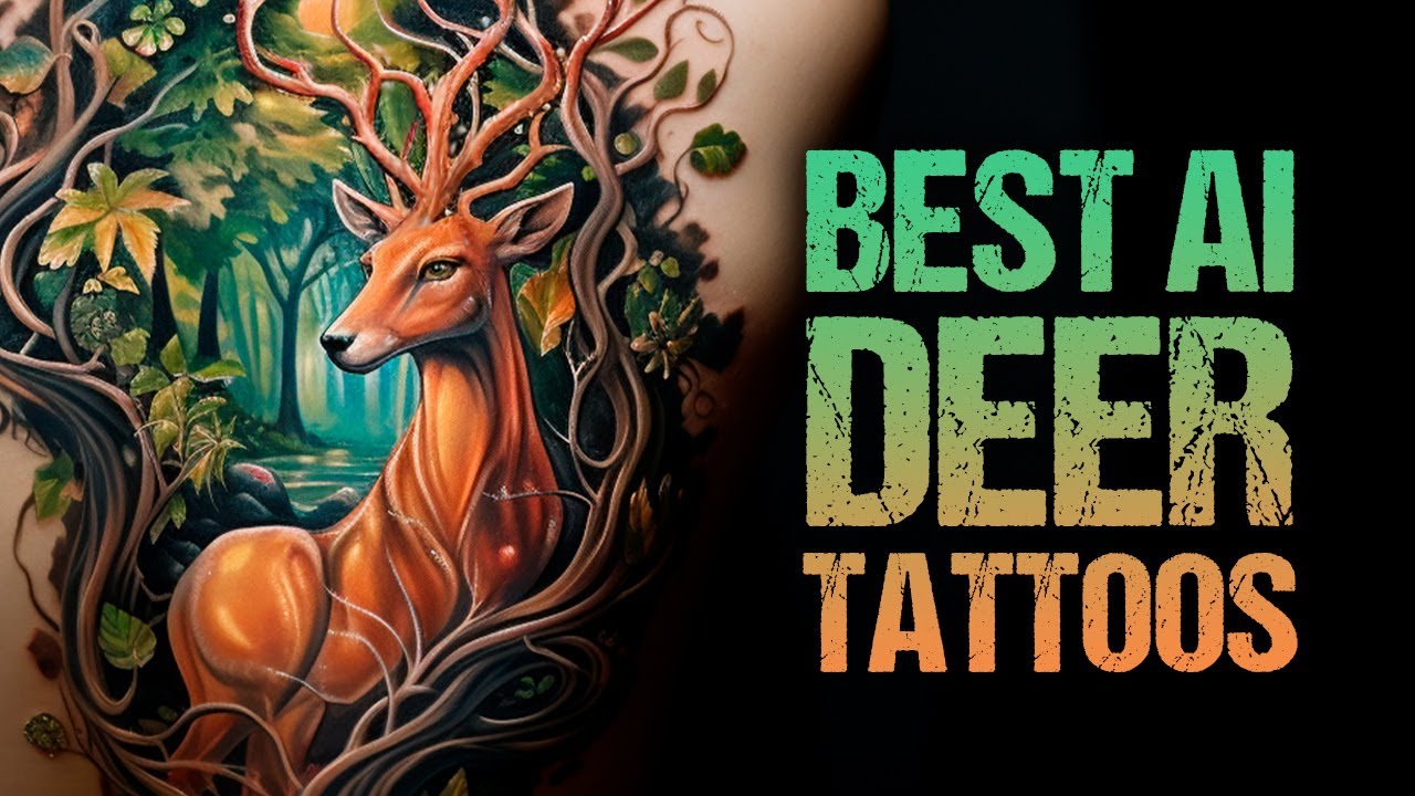 Deer Portrait Tattoo Design – Tattoos Wizard Designs