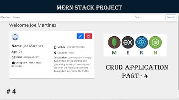 CRUD Application  [ PART - 4 ] || MERN Stack Project - React, NodeJS, ExpressJS, MongoDB #mernstack