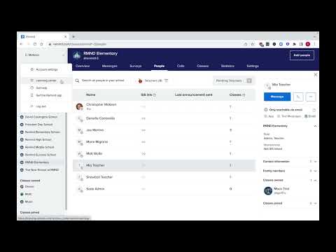 Overview of the left navigation menu