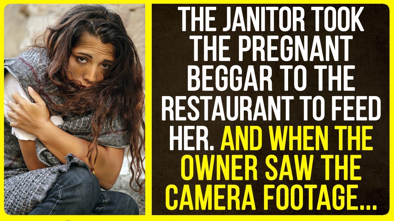 The janitor took the pregnant beggar to the restaurant to feed her. And when the owner saw...