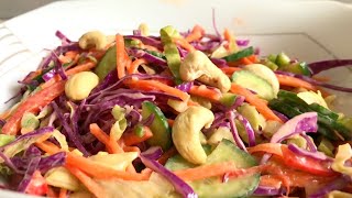 Crunchy Thai Salad | Easy Cucumber, Carrot and Cabbage Salad Recipe | Salad Recipes
