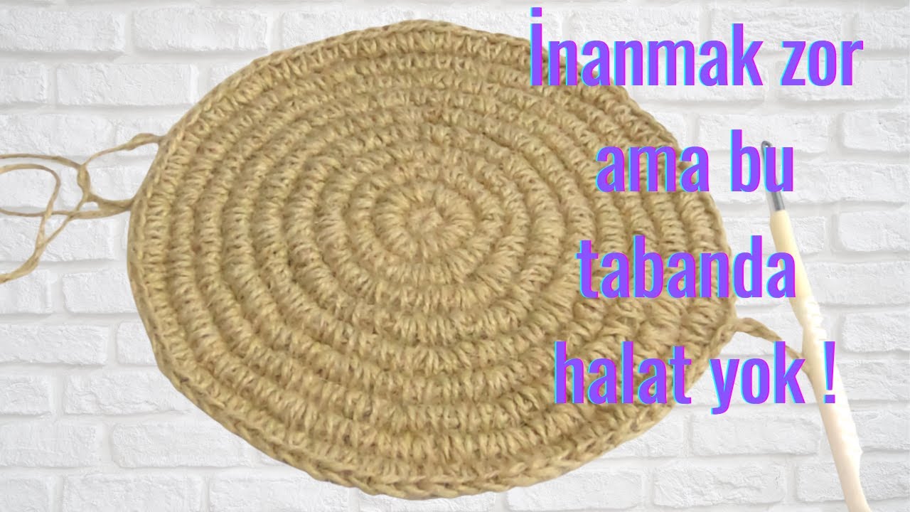 Jüt İpten İzsiz Düzgün Yuvarlak Sepet Çanta Tabanı / Örgü Çanta Yapımı