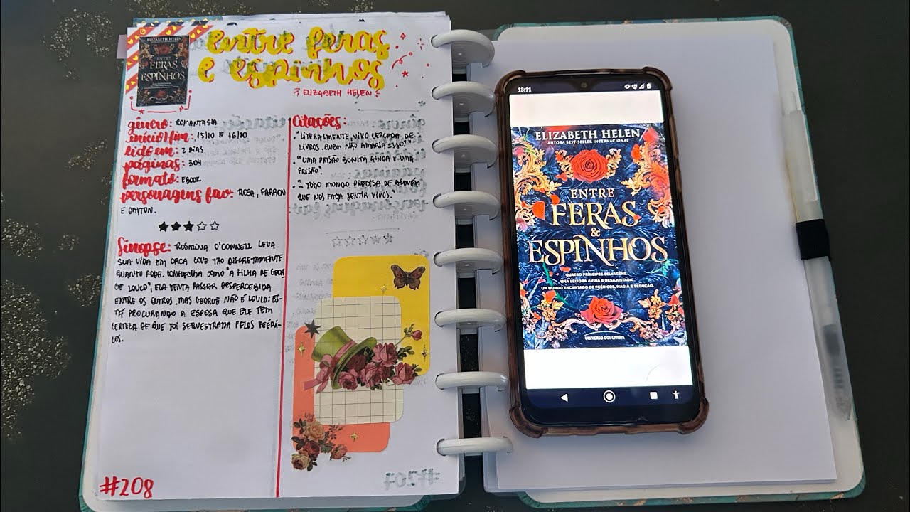 caderno de leituras 95 | entre feras e espinhos + páginas iniciais + layout