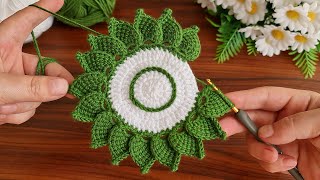 Amazing!.. 😇 Super easy very useful crochet beautiful motif crochet coaster - Tunisian crochet