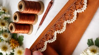 673 - Tığ Oyası Yazma Kenarı Modeli 2026 Yeni Ve Şık Oya Modeli Sıralı Örümcek Oyası Yapımı