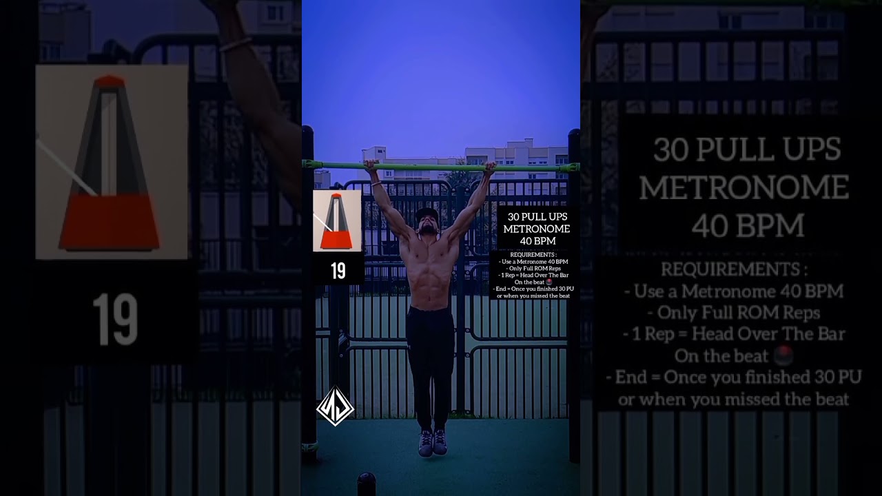 𝐂𝐇𝐀𝐋𝐋𝐄𝐍𝐆𝐄 𝟑𝟎 𝐏𝐔𝐋𝐋 𝐔𝐏𝐒 - 𝐌𝐄𝐓𝐑𝐎𝐍𝐎𝐌𝐄 40 𝐁𝐏𝐌 (Calisthenics & Street Workout Challenge)