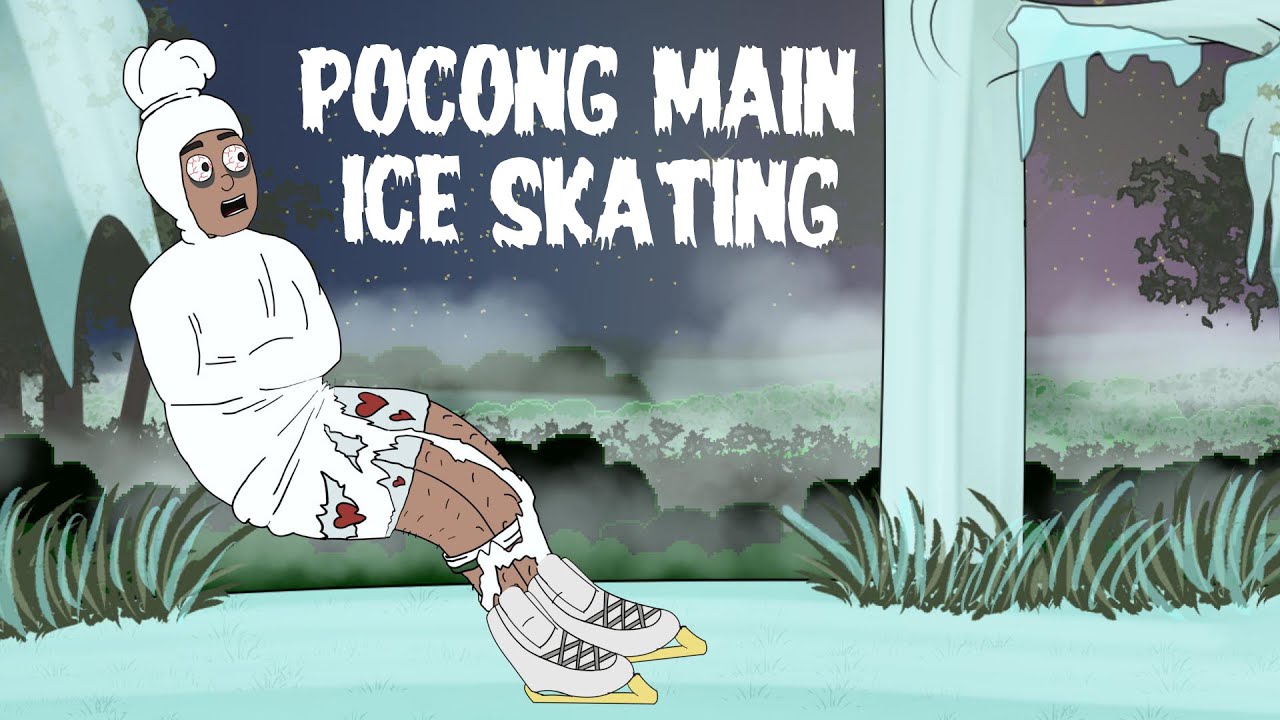 Ice Skating Hantu Kartun  Hantu Lucu Animasi  Horor  