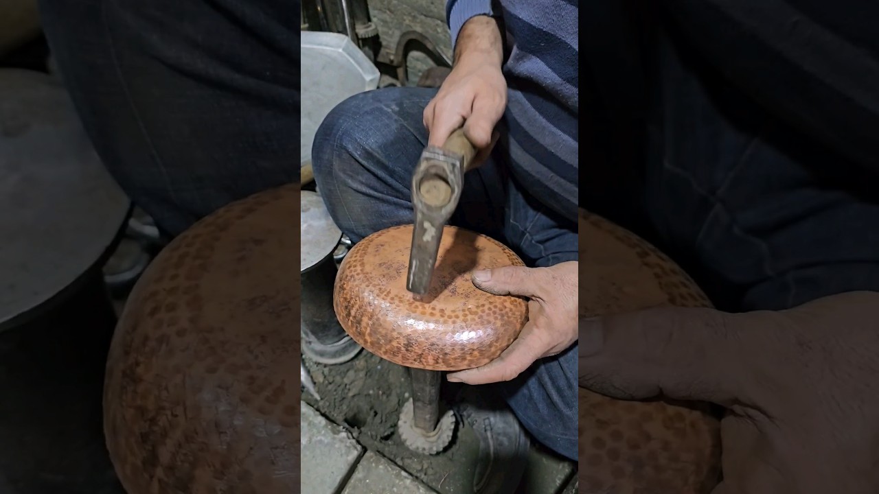 Making and hammering copper bowl 