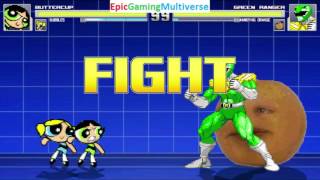 Bubbles The Powerpuff Girl And Ercup Vs Green Ranger And Annoying Orange In A Mugen Match