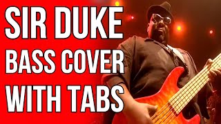 Video thumbnail of "Sir Duke Bass Cover (with tab) - Nathan Watts - Stevie Wonder"