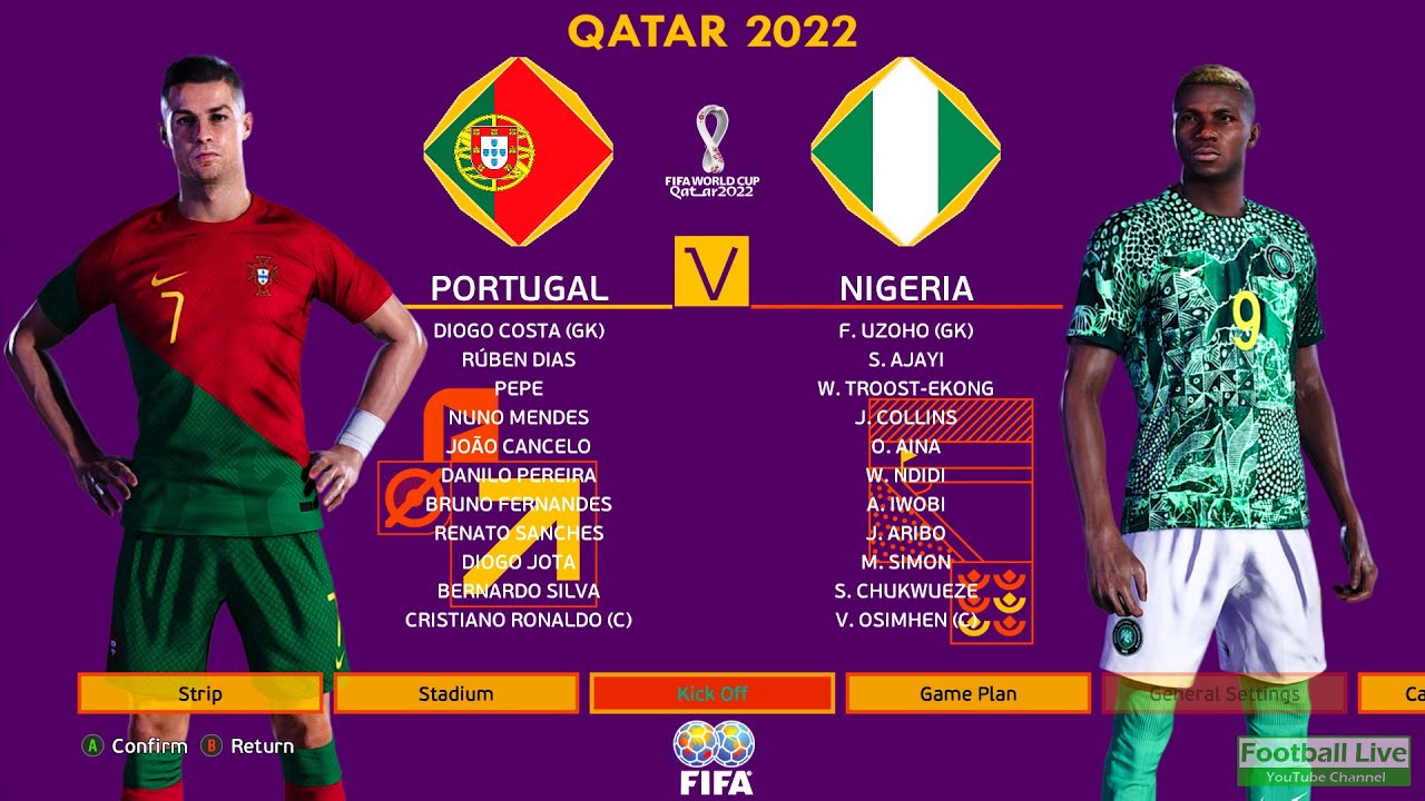 Portugal vs Nigeria FIFA World Cup 2022 Qatar Mod Ronaldo Free Kick Goal Realistic GameplayPES