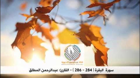 تلاوة بديعة للقارئ: عبدالرحمن المطلق l أواخر سورة البقرة
