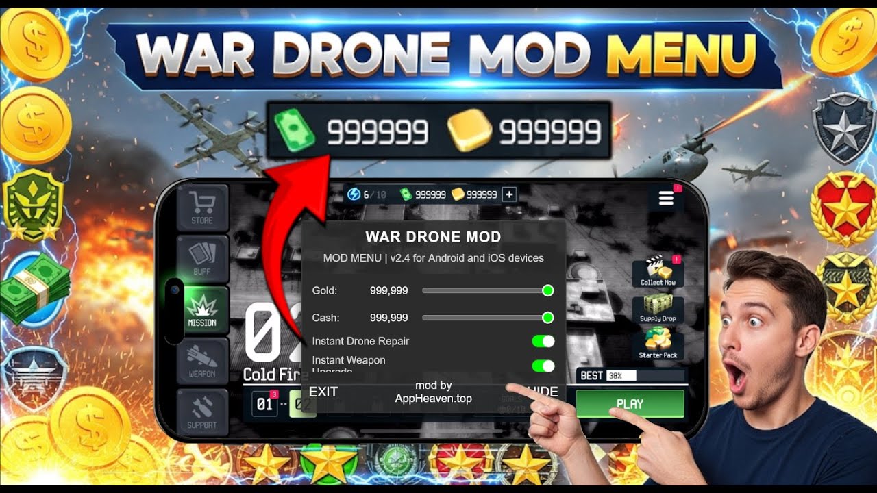War Drone Hack Unlimited Gold and Cash Working Tutorial