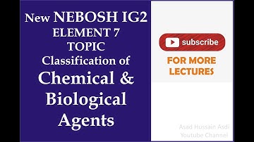 Lecture 28 New NEBOSH ig2 Element 7 Topic Forms  & Classification of Health Risks from Substances