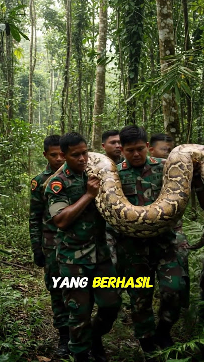 Tentara Indonesia Menangkap Ular Piton Raksasa dalam Pertempuran Epik