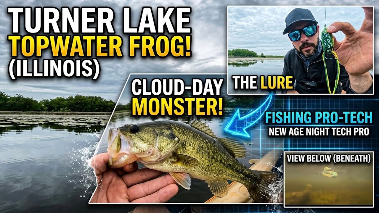 TOPWATER FROG SMASH! Turner Lake Bass Fishing (Underwater POV)