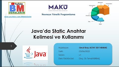 37 - Java da static anahtar kelimesi ve kullanımı