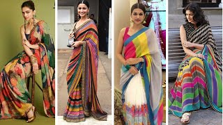 Celebrity Useful saree jewellery ideas for multicolor sarees - How to style a multicolored printed saree? Wealth