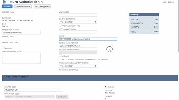 Netsuite Submit for a Return Video