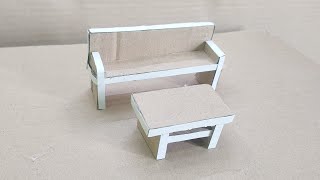 skill | how to make a sofa and small table from cardboard | handycrafts