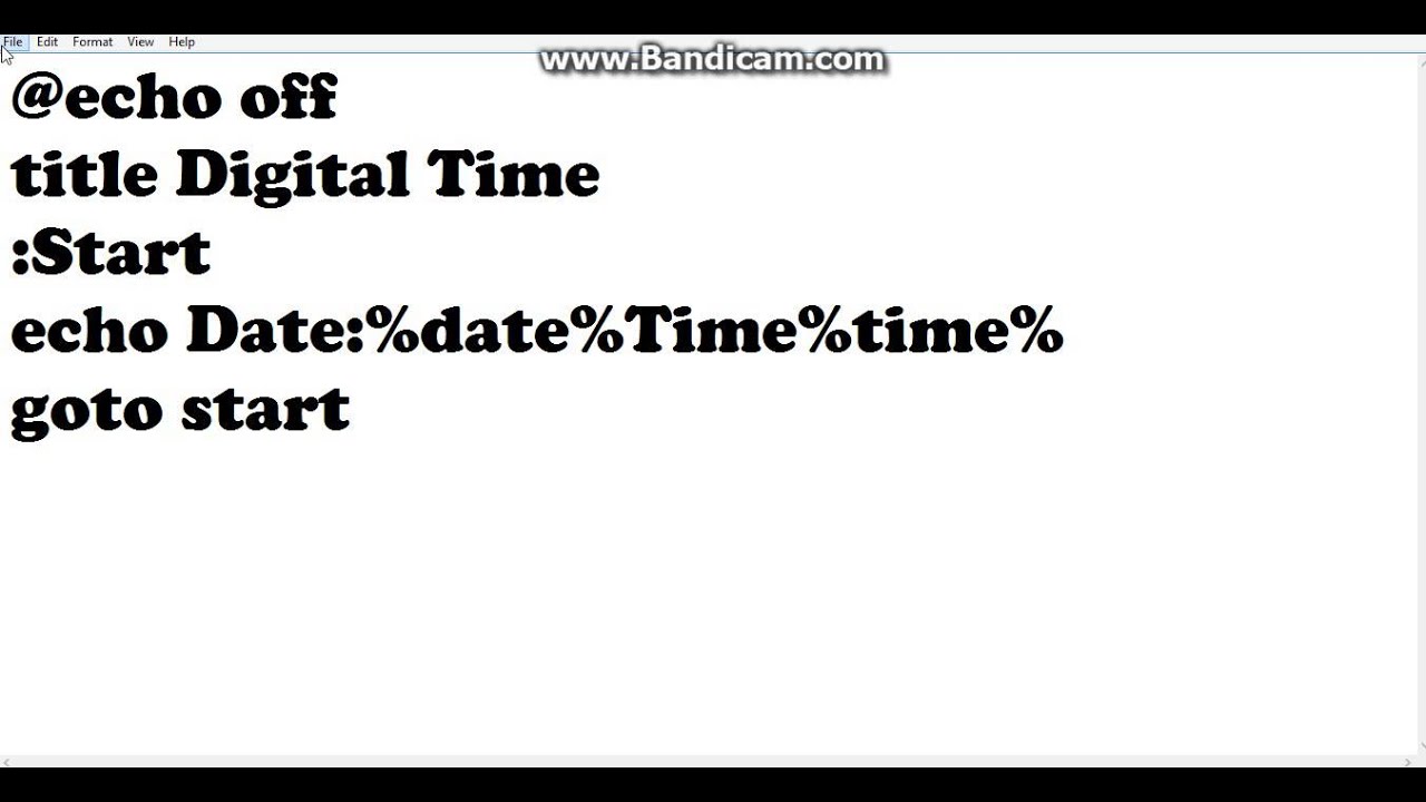 Batch Programming Making A Digital Clock ( Tutorial 2) - YouTube