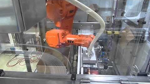 robot loading of trays into boxes