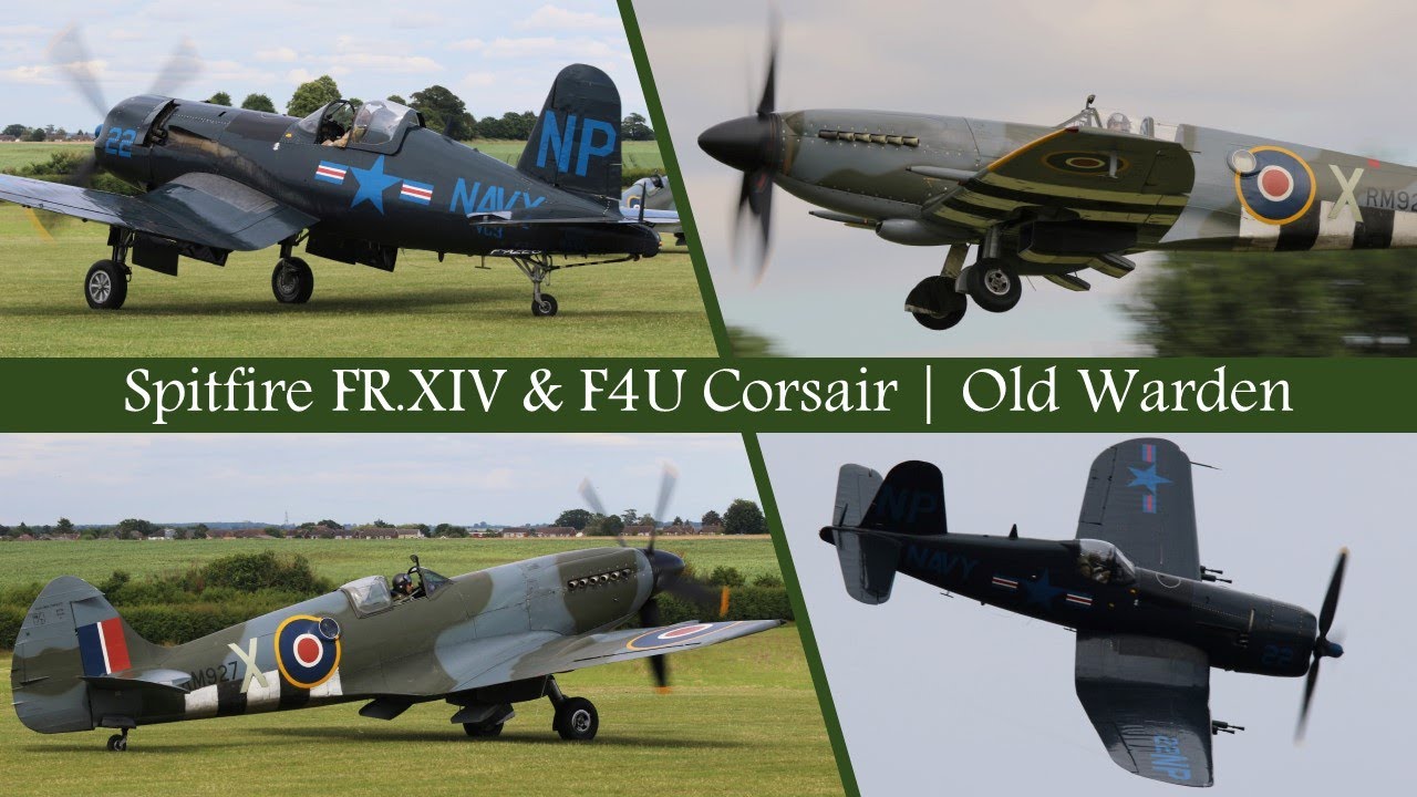 Rarely Seen Spitfire FR.XIV & F4U Corsair | Shuttleworth Festival of Flight 2024