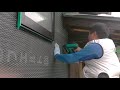 左官工事 外壁 ラス張り マキタ充電式タッカー