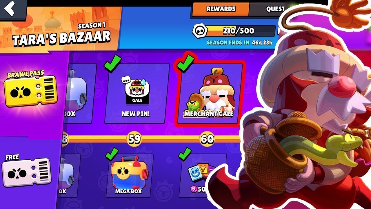 Brawl stars с гейлом. Гейл БРАВЛ пас. БРАВЛ пасс с Гейлом. Первый БРАВЛ пасс Гейл.