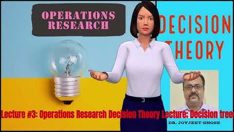 Operations Research| Decision Theory Lecture Series | Lecture 3|Joyjeet Ghose| Decision Trees