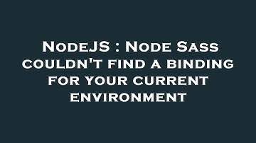 NodeJS : Node Sass couldn