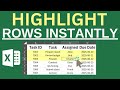 HIGHLIGHT Excel ROWS on CLICK and Keep them HIGHLIGHTED Until clicked AGAIN