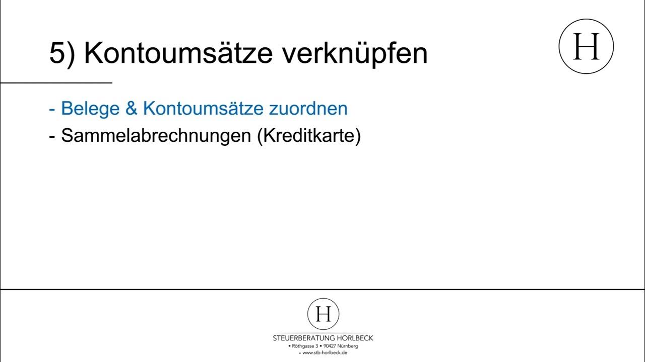 5) 1-Belege & Kontoumsätze zuordnen - YouTube