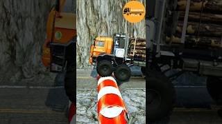 MUDRUNNER SPINTIRES Eps 102. KamAZ Log Beast Drags Tiny Green Sport Truck Over Speed Bumps
