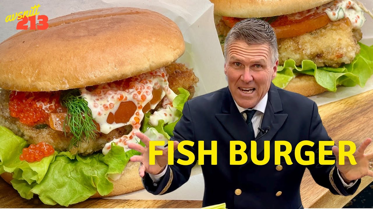 Fish Burger på stekhäll I Kapten Mat I