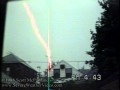 Lightning striking tv antennaclose strikes  explosive thunder june 1988 nyc