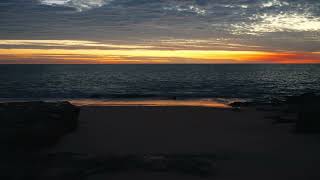 Orange Afterglow on a Calm Beach with Soothing Ocean Waves | Relaxing ASMR for Deep Sleep | 3H in 4K