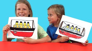 how to draw titanic ship for children drawing and painting for kids drawing challenge