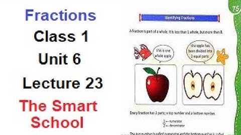 Fractions Class 1 Mathematics Unit 6 Lesson 23 Page 74-77. The Smart School.