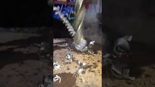 Extreme Metal Drilling Process 🔥 | Satisfying CNC Machining &amp; Steel Cutting #shorts