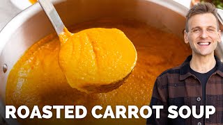 Roasted Carrot Soup | Slightly sweet healthy soup recipe screenshot 1