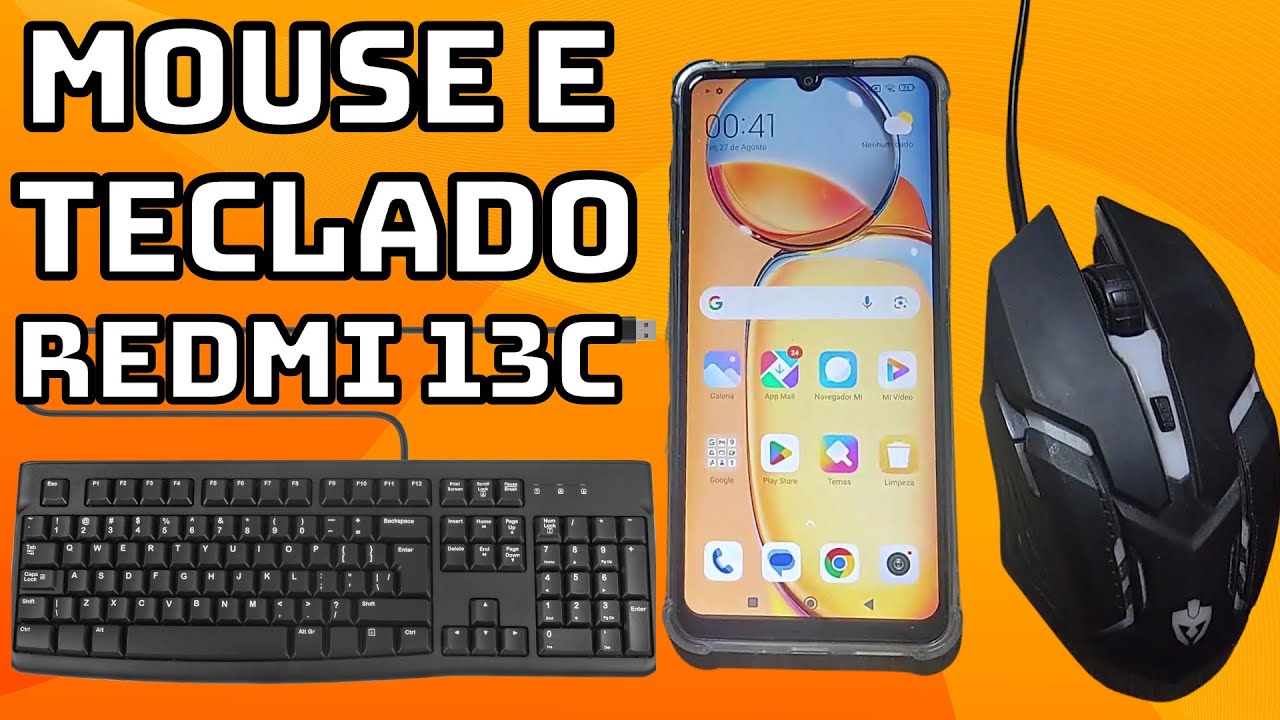 COMO CONECTAR MOUSE E TECLADO COM FIO NO CELULAR XIAOMI REDMI 13C - YouTube