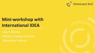 Mini-workshop with International IDEA